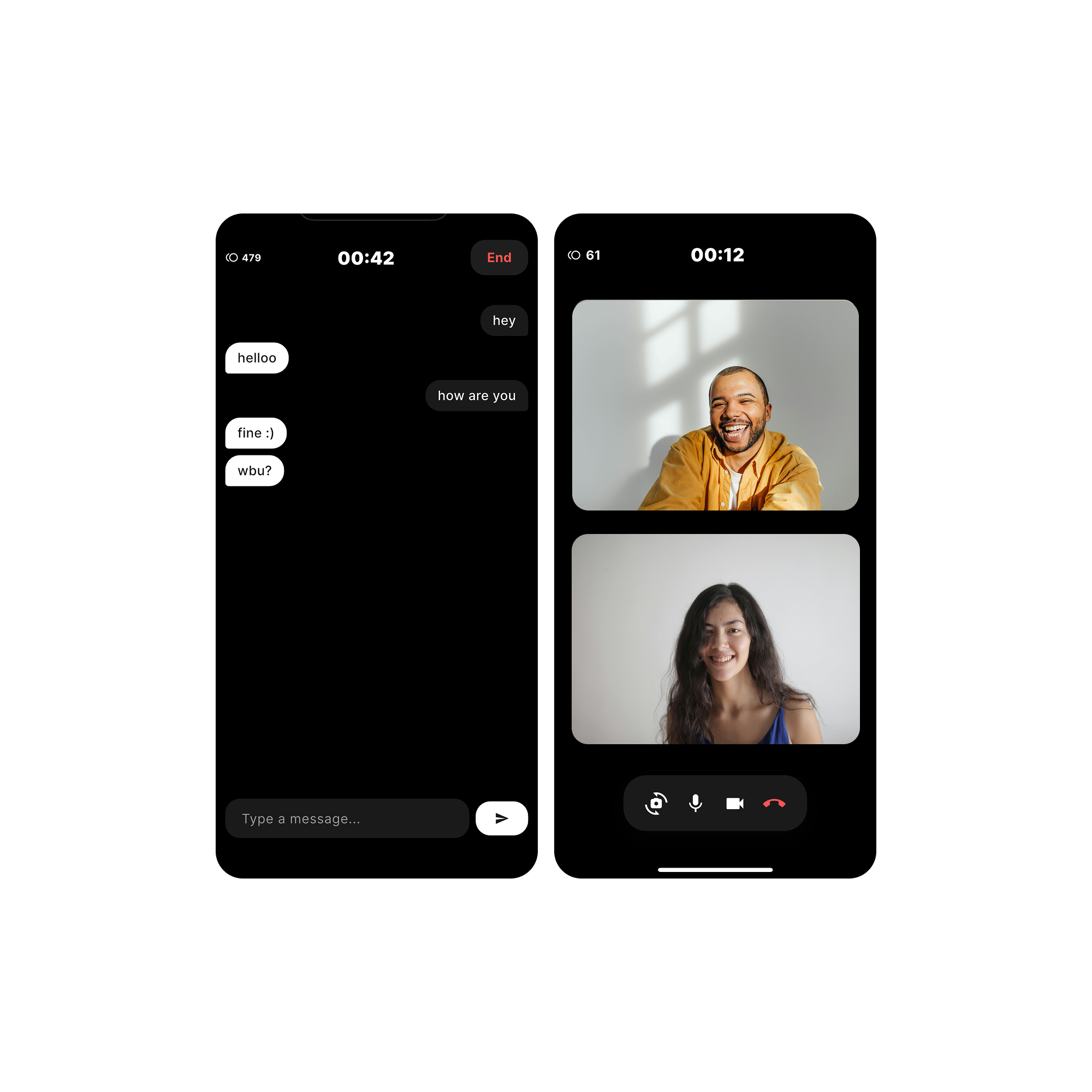 Two people on a video call